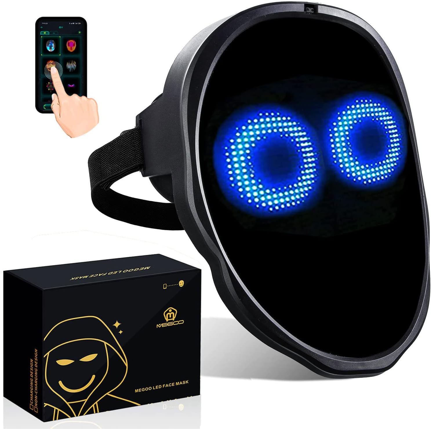 MEGOO Bluetooth LED Mask for Ultimate Party Glow