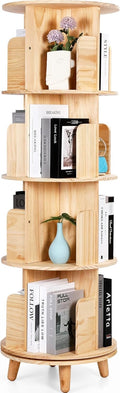 MXV Rotating Bookshelf 360 Display 4-Tier Bookcase - Space-Saving