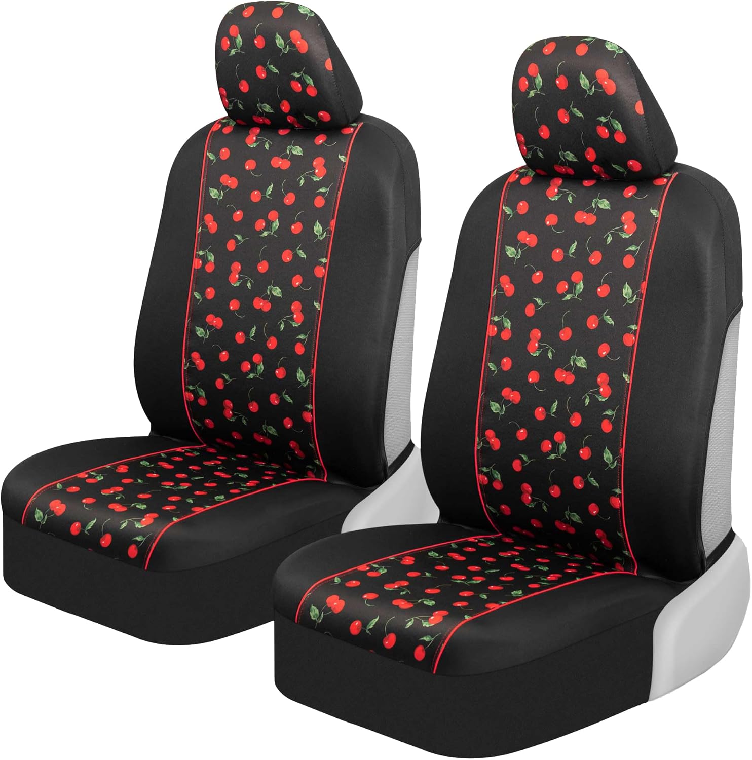 BDK Red Cherry Car Seat Covers for Front Seats - Stylish Protection