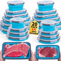 Collapsible Food Storage Containers 20 Pack - Space-Saving Silicone