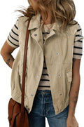 Dokotoo Womens Vests 2025 Fall Outerwear Sleeveless Cargo Vest
