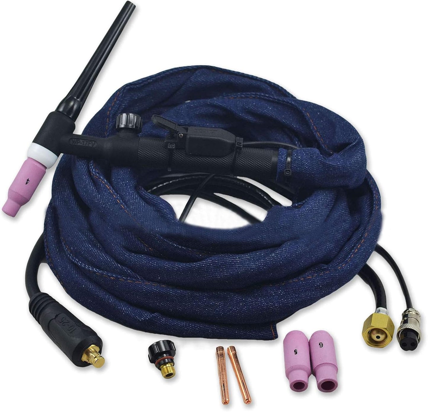 WP-17FV TIG Welding Torch with Flexible Head and Valve 12ft