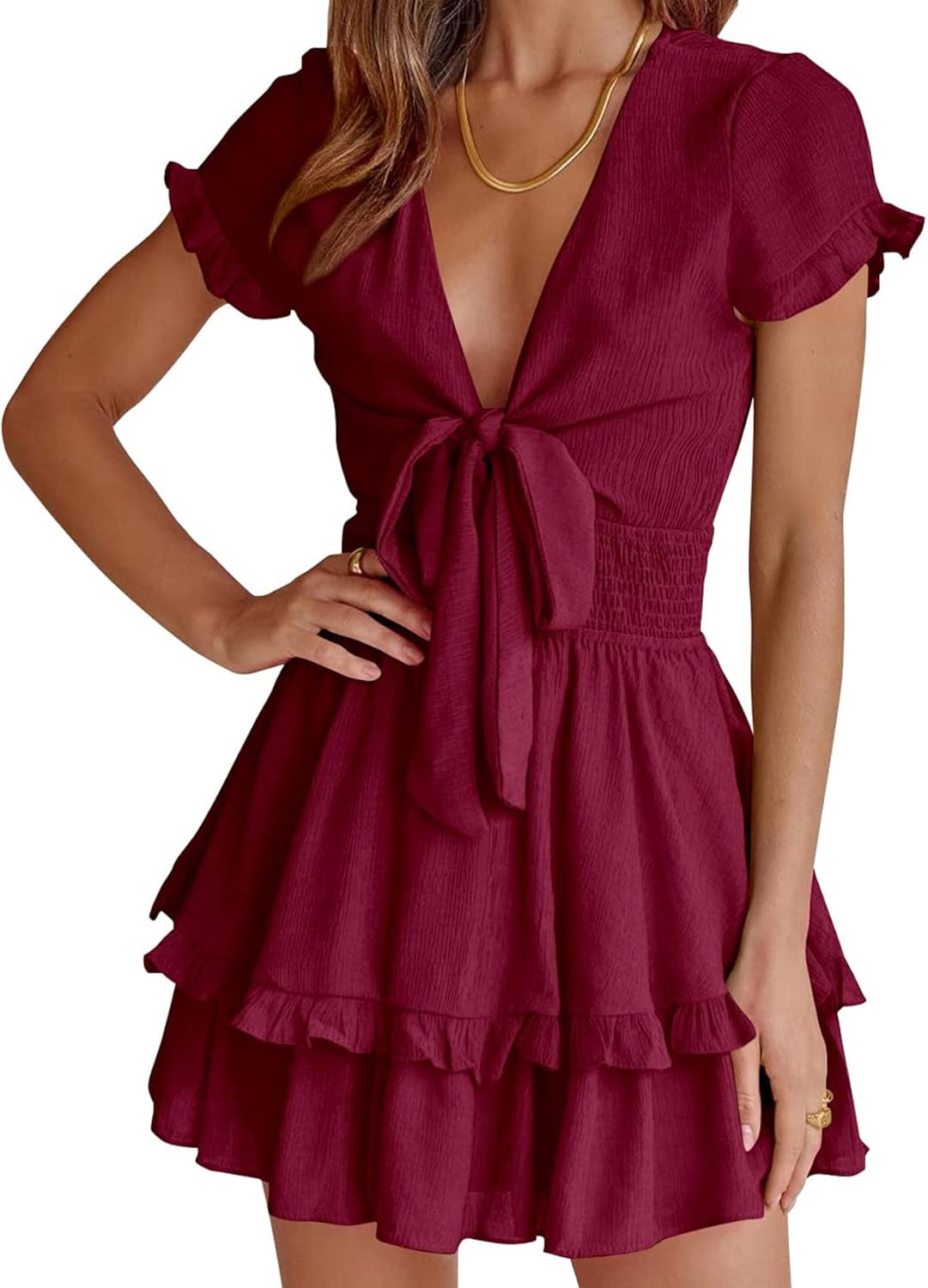 PRETTYGARDEN Women Summer Mini Short Dress for Beach Vacation
