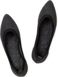 Womens Pointed Toe Knit Dress Flats - Slip On Comfort Shoes