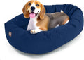 32 in Suede Donut Dog Bed - Orthopedic Memory Foam Medium
