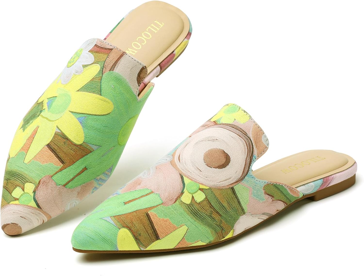 Tilocow Mules for Women: Comfortable Pointed Toe Backless Loafers
