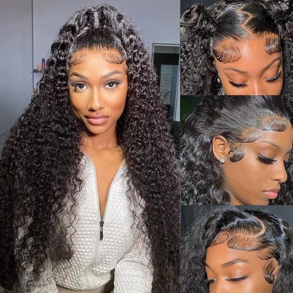 Aomllute Deep Wave Lace Front Wigs for Women - 24 Inch Style