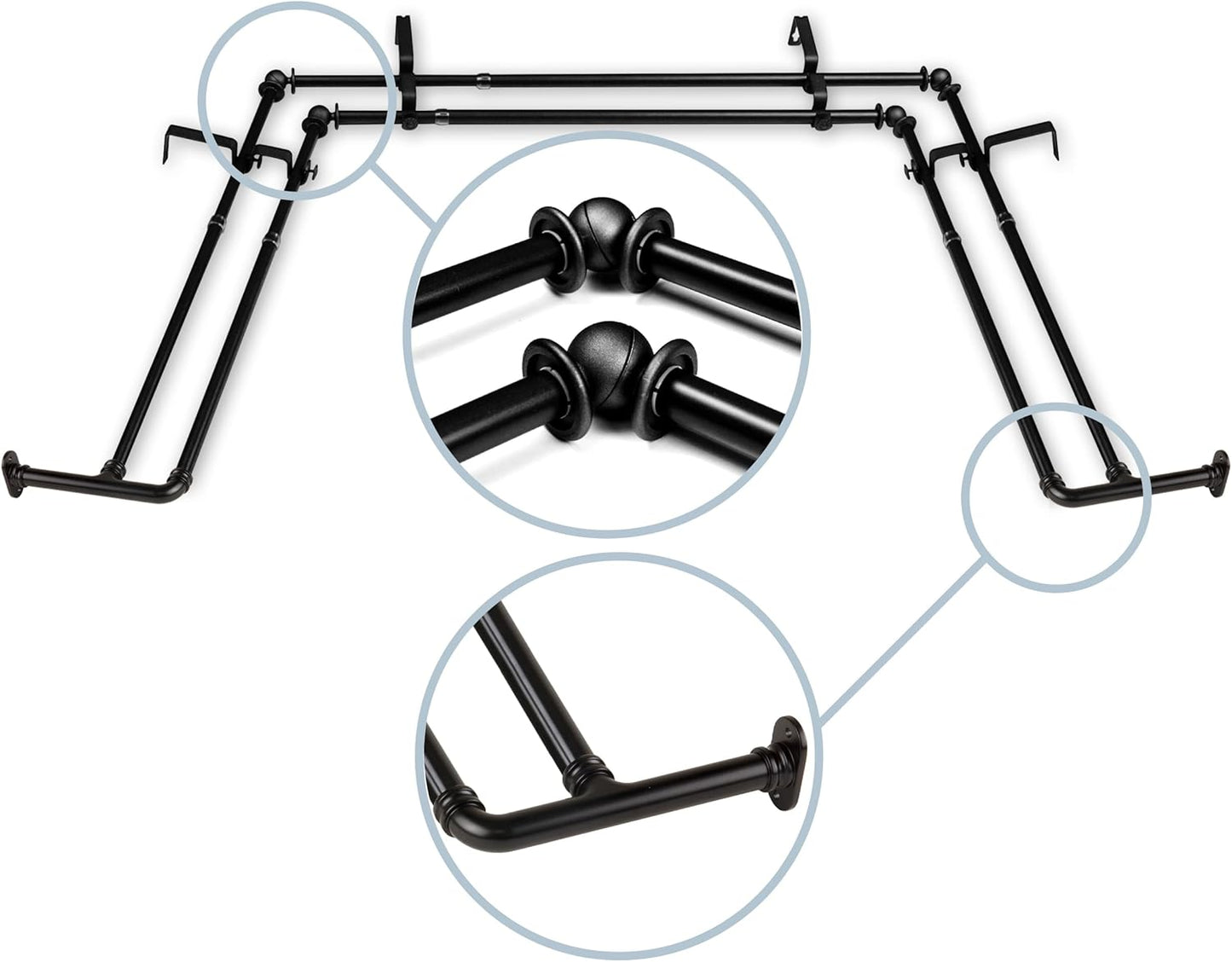 Blackout Bay Curtain Rod - Versatile Sizes for Darker Rooms