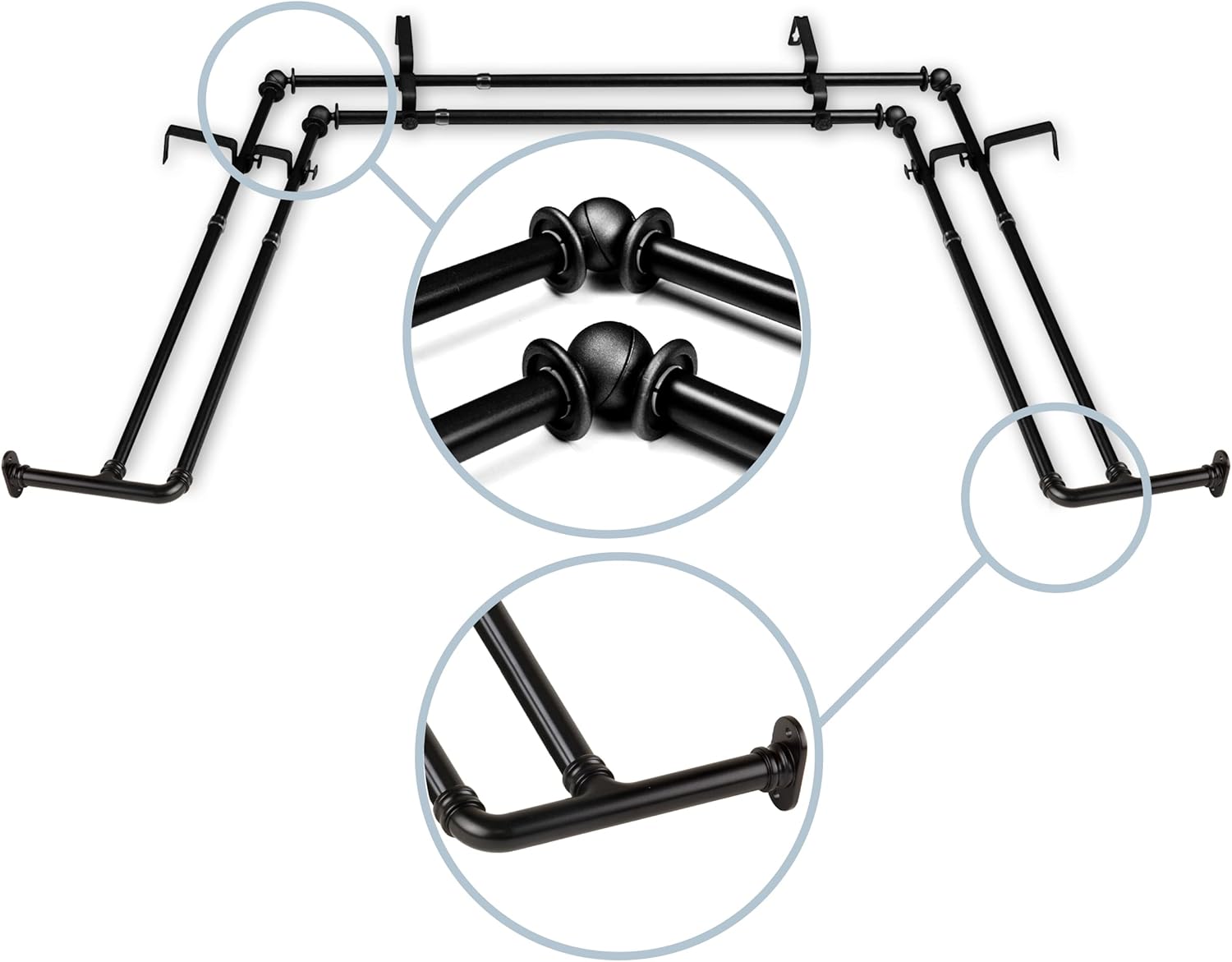 Blackout Bay Curtain Rod - Versatile Sizes for Darker Rooms