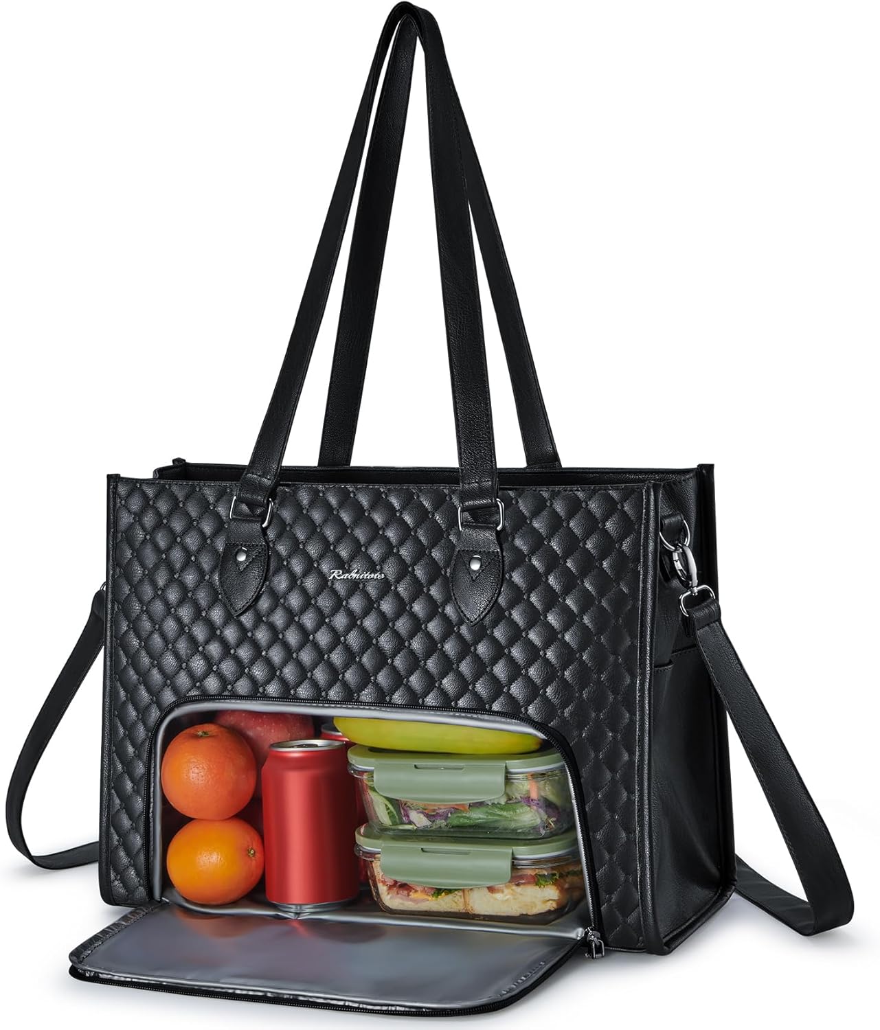Laptop Tote Bag with Insulated Lunch Compartment for Women