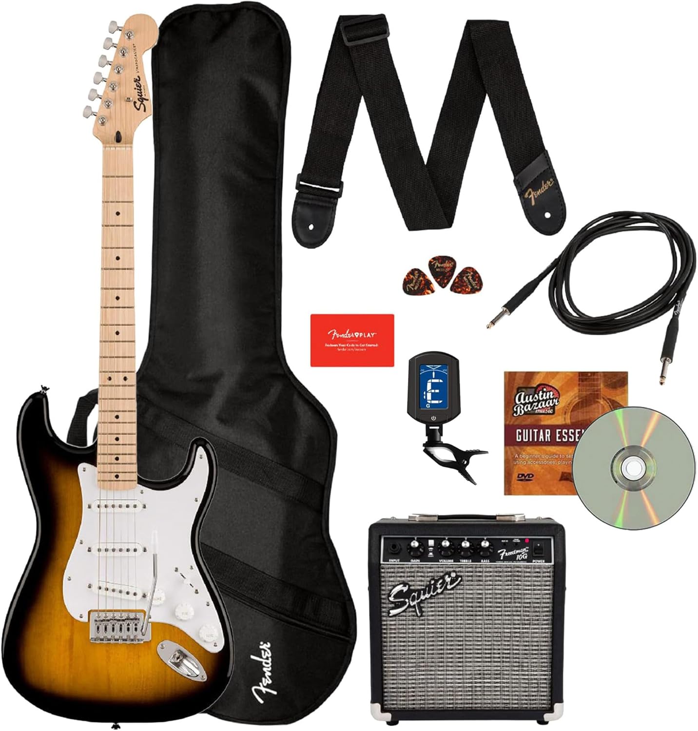 Fender Squier Sonic Strat Pack - Complete Guitar Bundle for All