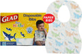 Glad for Kids Sharks Paper Bibs, 30 Count - Cute Travel Feeding Bibs
