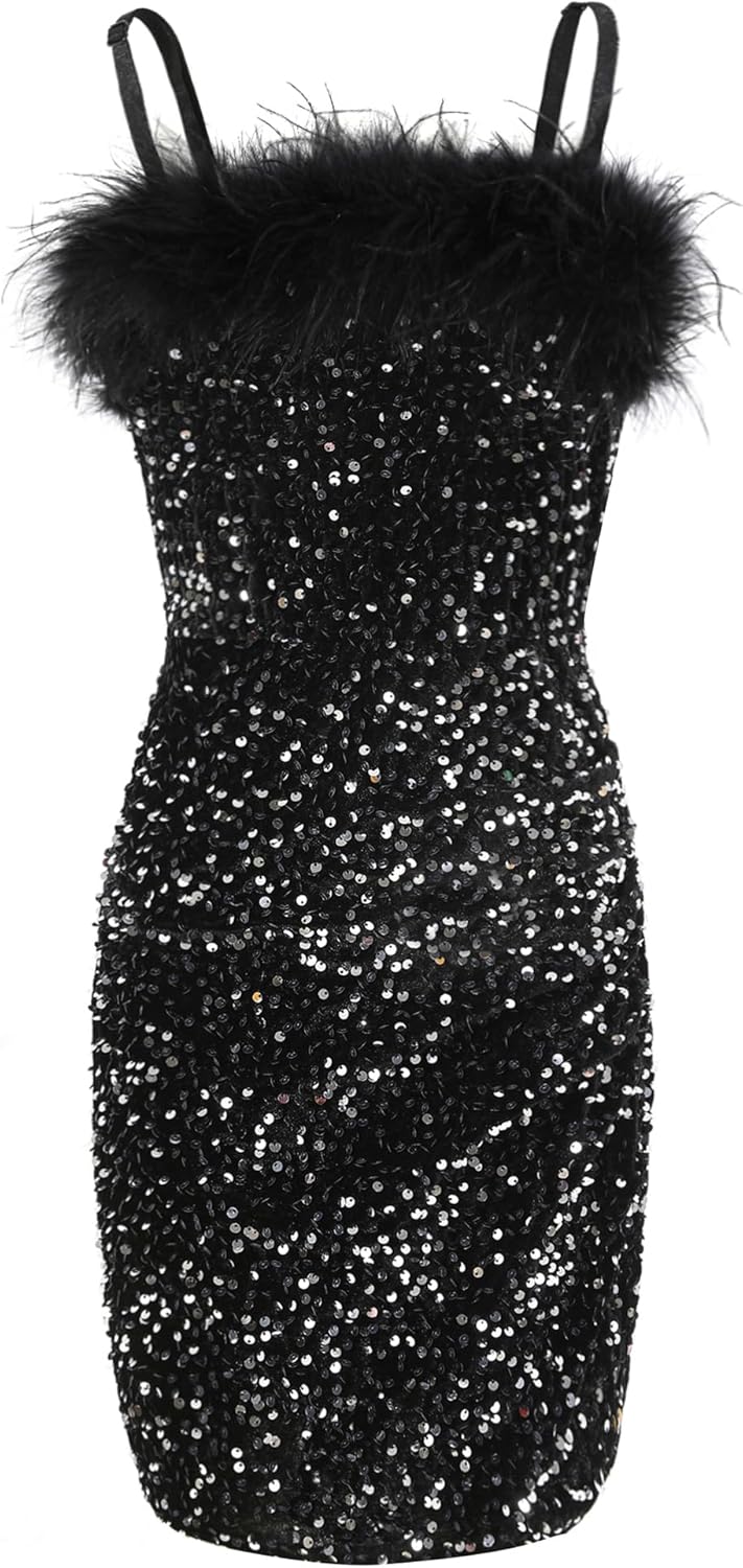 EXARUS Girls Sequin Bodycon Dress for Special Occasions