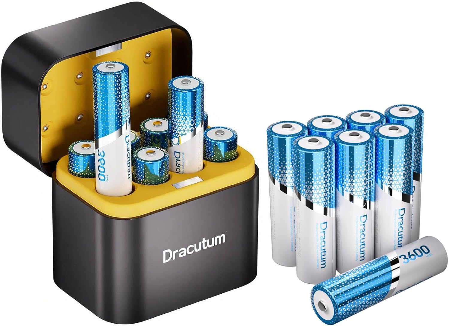 High Capacity AA Rechargeable Batteries with Charger for Devices