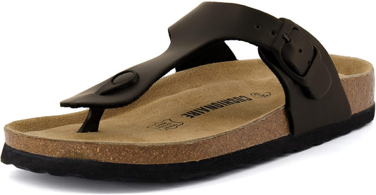 CUSHIONAIRE Women's Leah Cork Footbed Sandal for Summer Elegance