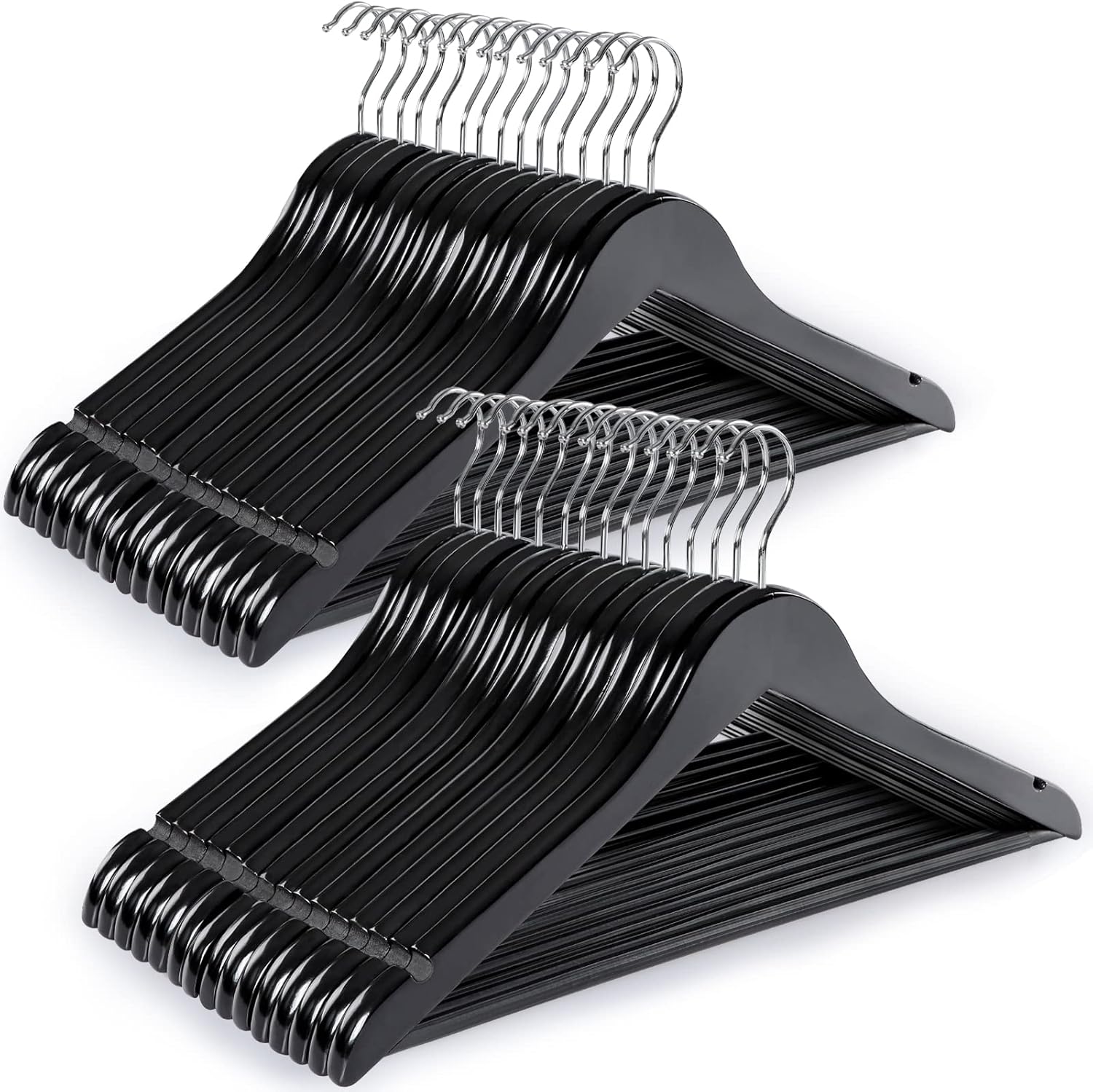 TOPIA HANGER Wooden Coat Hangers 30 Pack for All Your Needs