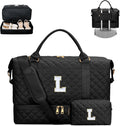 Stylish Initial Travel Duffle Bag with Cosmetic Bag for Women