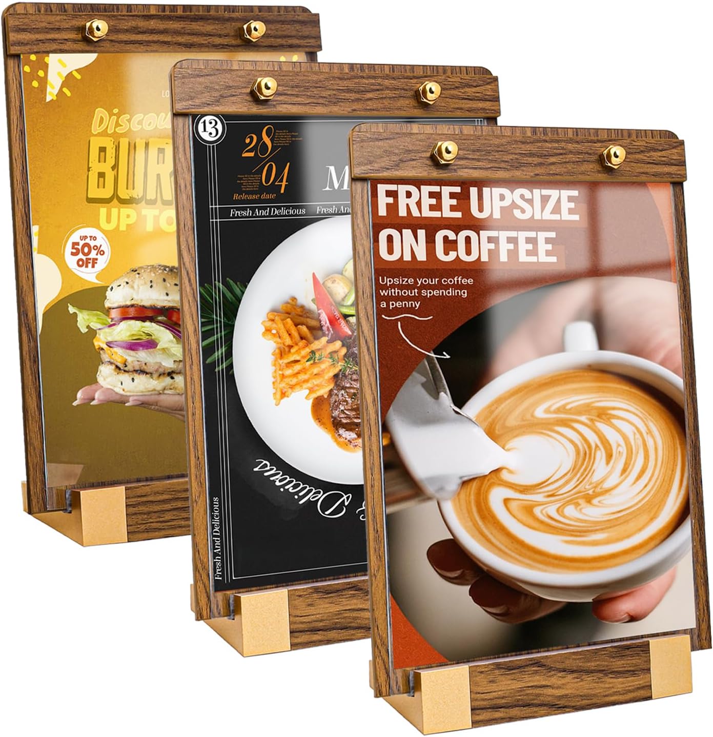 3 Pack 8.5in x 11in Acrylic Sign Holder for Tabletop Displays