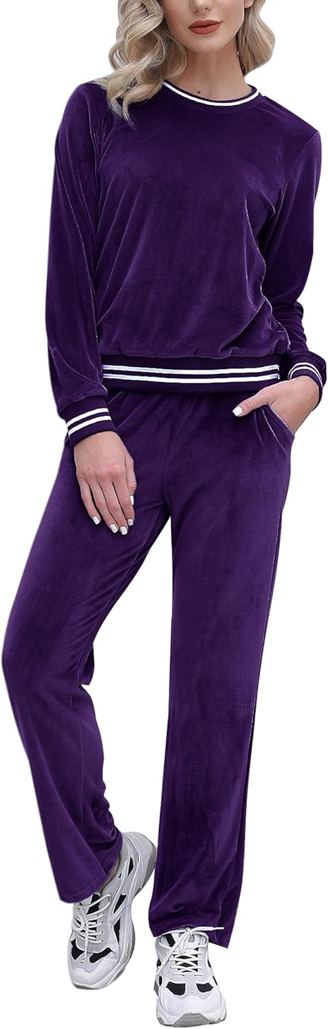Totatuit Women's Velour Tracksuit Set for All Seasons Wear