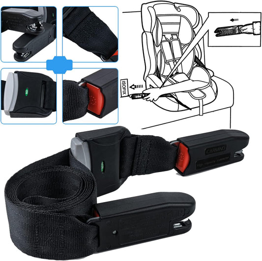 Secure Isofix Car Seat Straps - Easy Installation - Black
