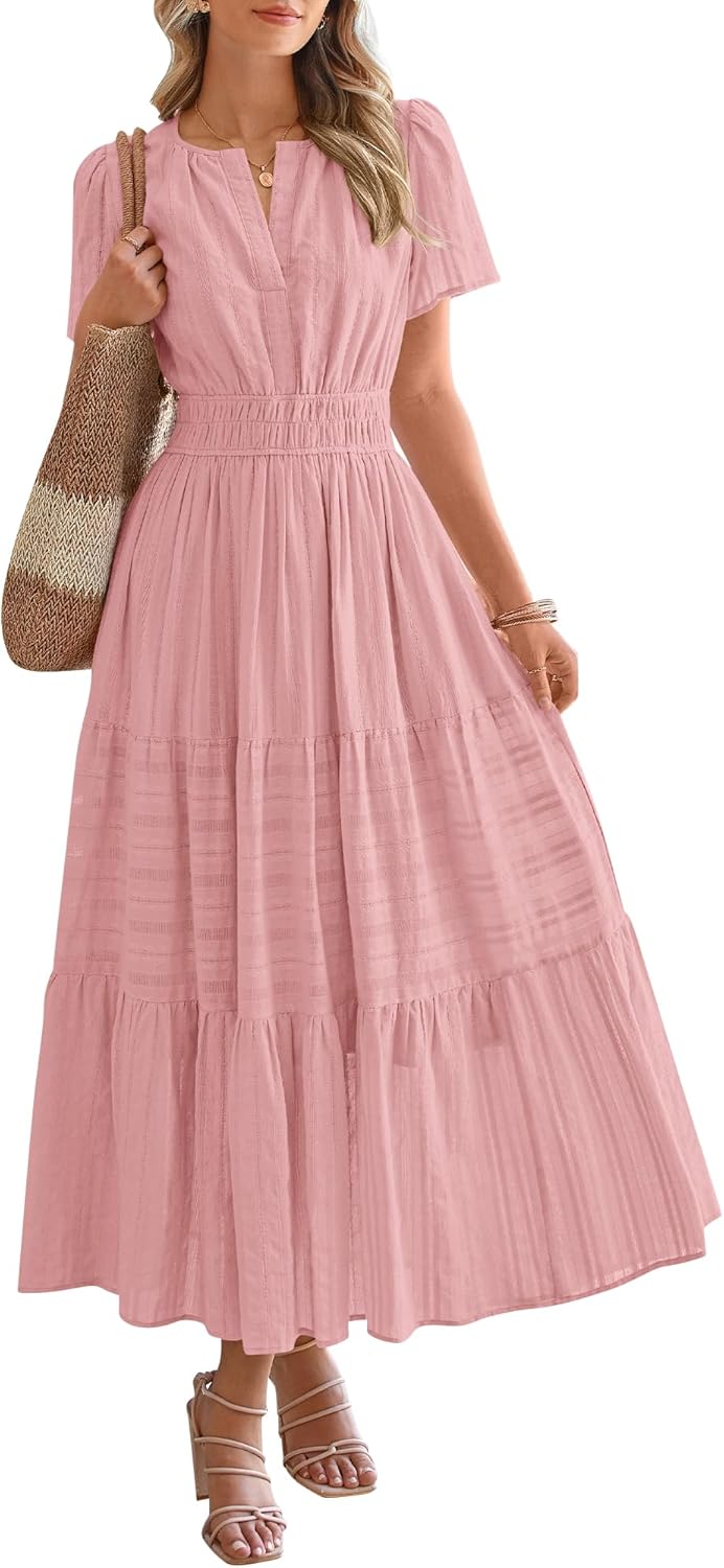 BTFBM Womens Summer Casual Maxi Dress with Pockets for 2025