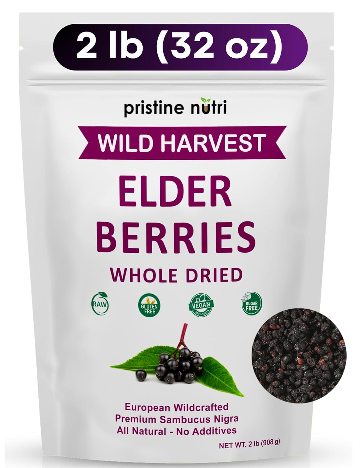 Elderberries Dried Bulk - Whole European Wildcrafted Superfood