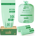 33 Gallon Compostable Trash Bags 50 Count (2 Rolls) - Heavy Duty