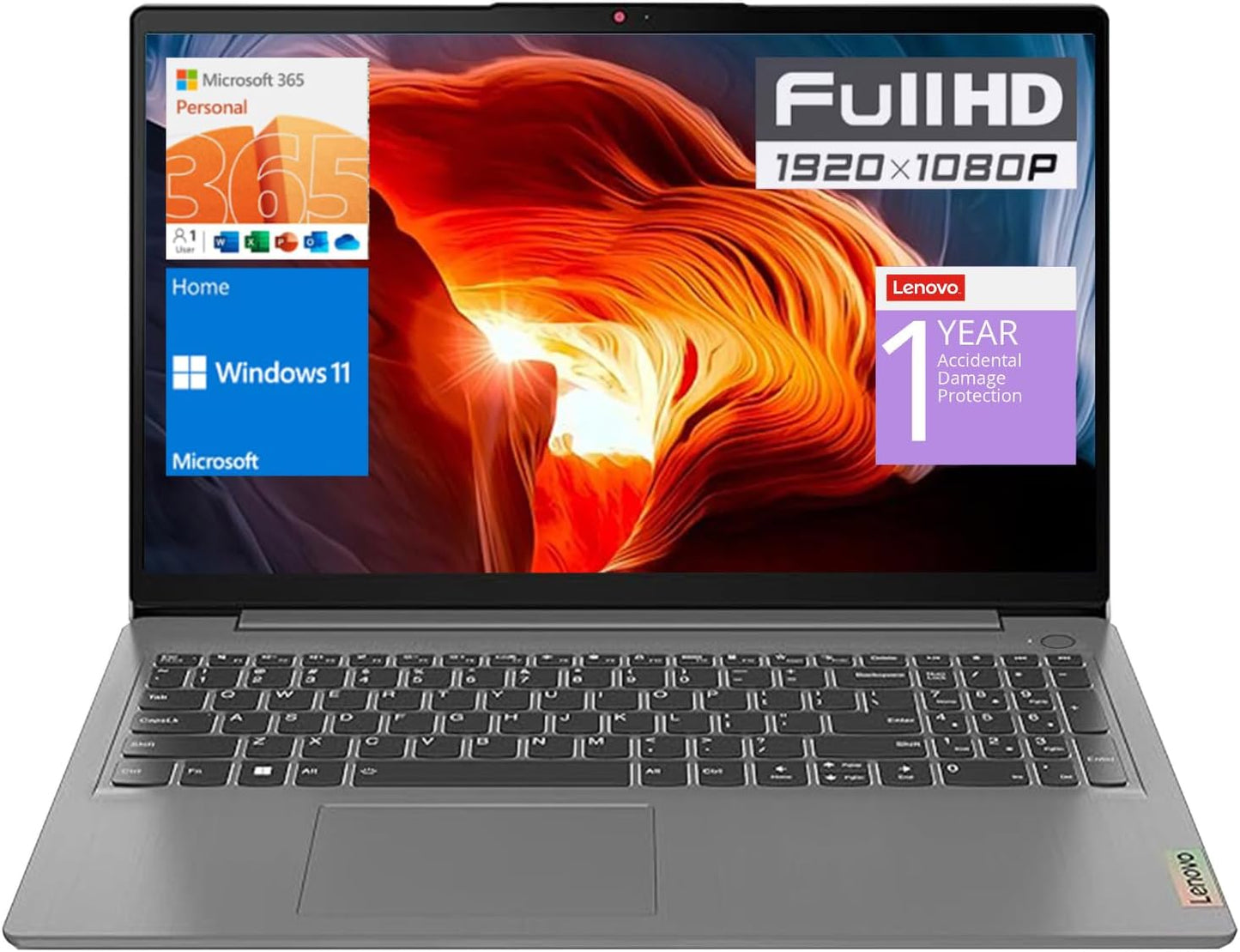Lenovo IdeaPad 1 Laptop with 15.6 FHD Display and 36GB RAM