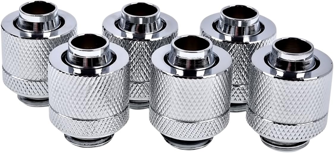 Alphacool Eiszapfen 13/10mm Compression Fitting G1/4 Chrome Sixpack