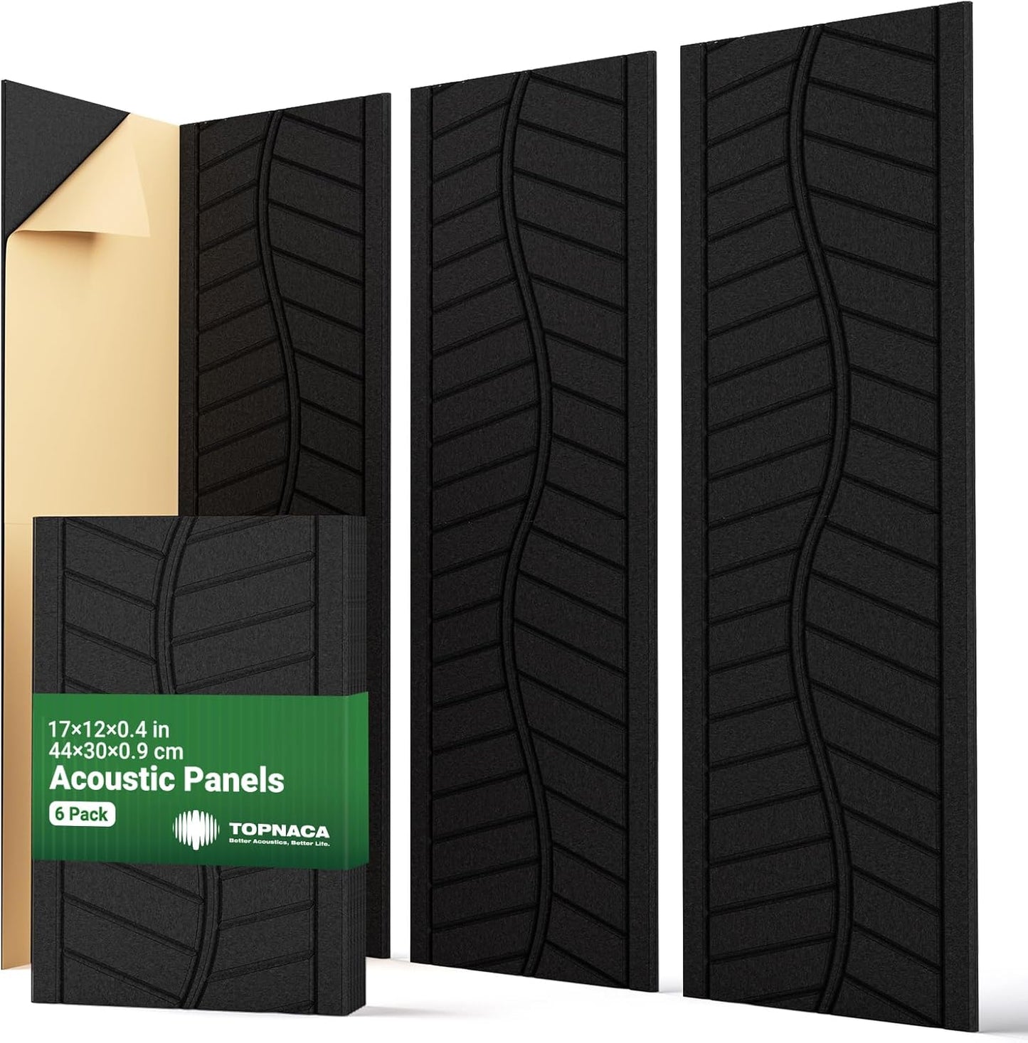 Acoustic Panels for Walls and Ceilings, 6 Pack Self-Adhesive