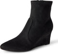 Wedge Ankle Boots for Women - Comfortable Memory Foam Heel These