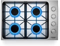 30-inch Stainless Steel Gas Cooktop with 4 Burners for Fast Cooking