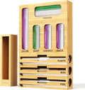Bamboo 9-in-1 Wrap and Bag Organizer - Drawer Storage Solution