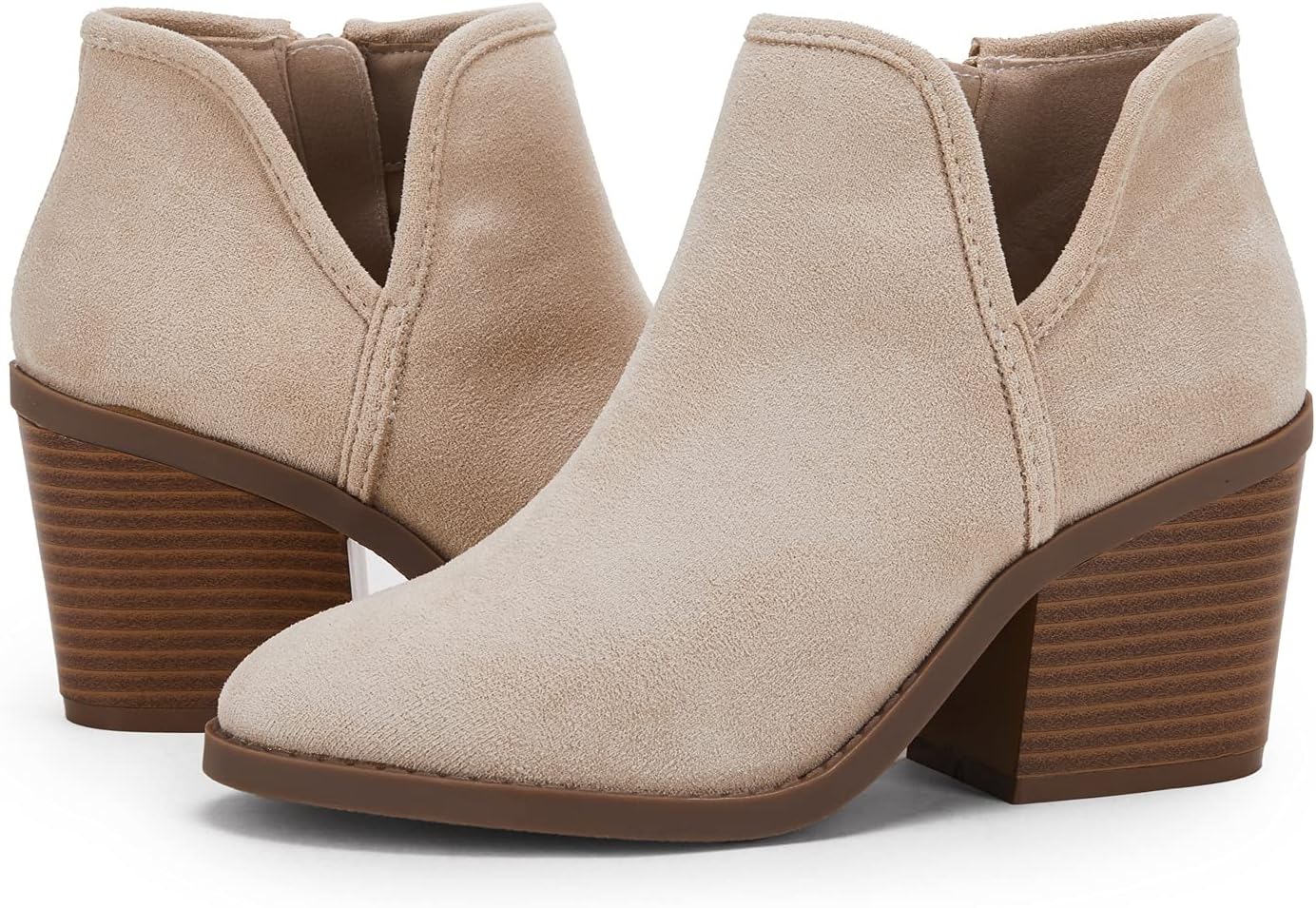 Stylish Womens Ankle Boots with Chunky Stacked Heel Design