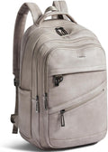 43L Vegan Leather Backpack for Women Men - Spacious Travel Carry-on