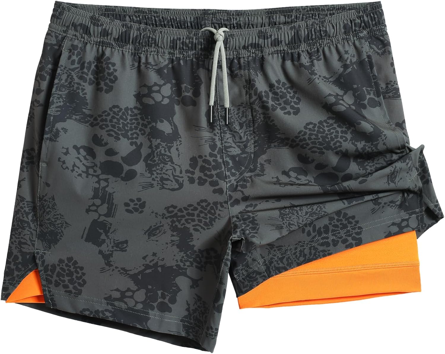 maamgic Mens 5in Gym Running Shorts - 2 in 1 Quick Dry Athletic