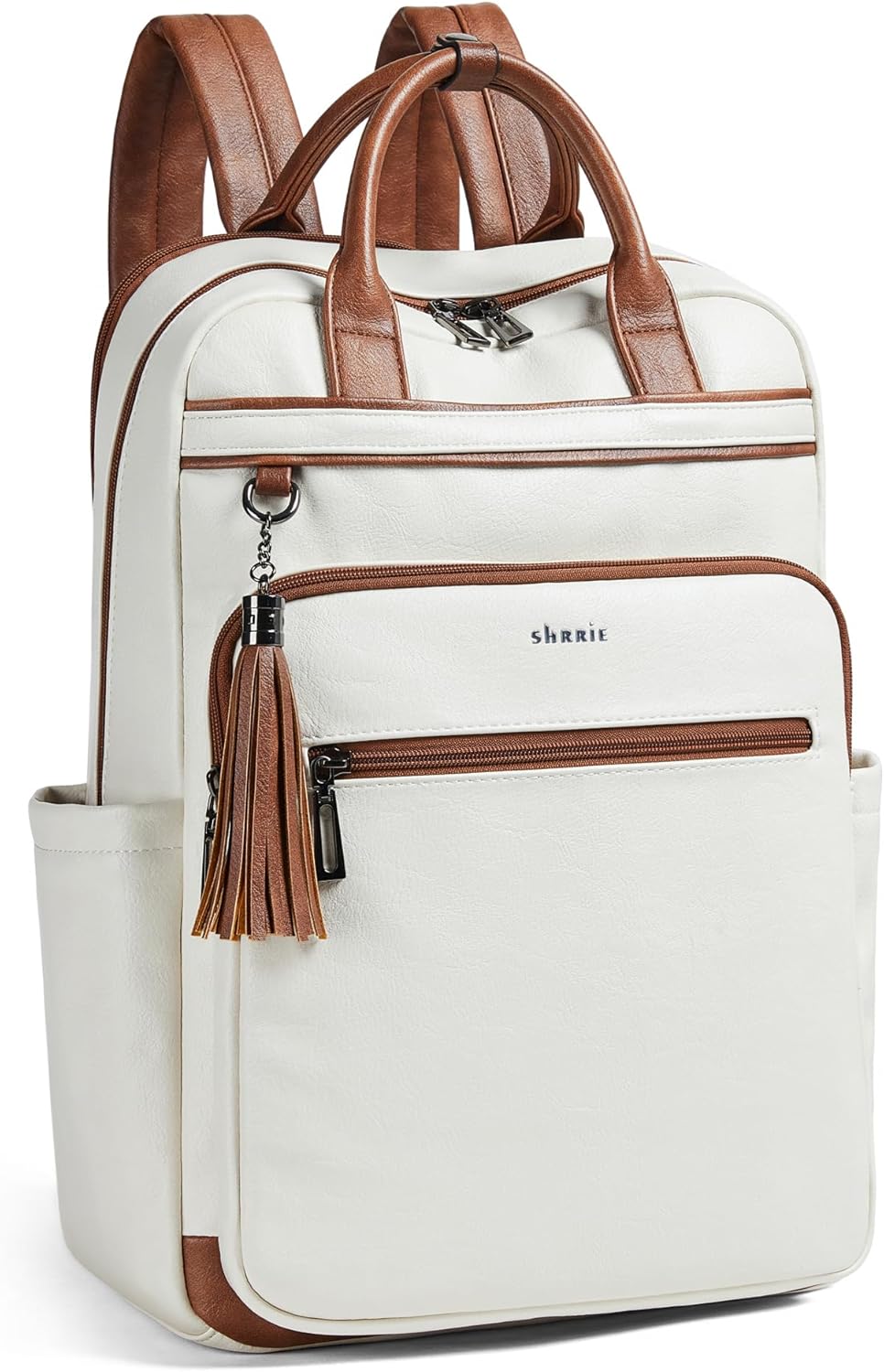 Shrrie Laptop Backpack for Women - Stylish 15.6 inch Leather Bag