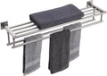 KOKOSIRI Towel Shelf with Double Towel Bars 32 in - Space Saving Rack