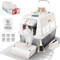 Fully Enclosed XXL Stainless Steel Litter Box for Big Cats