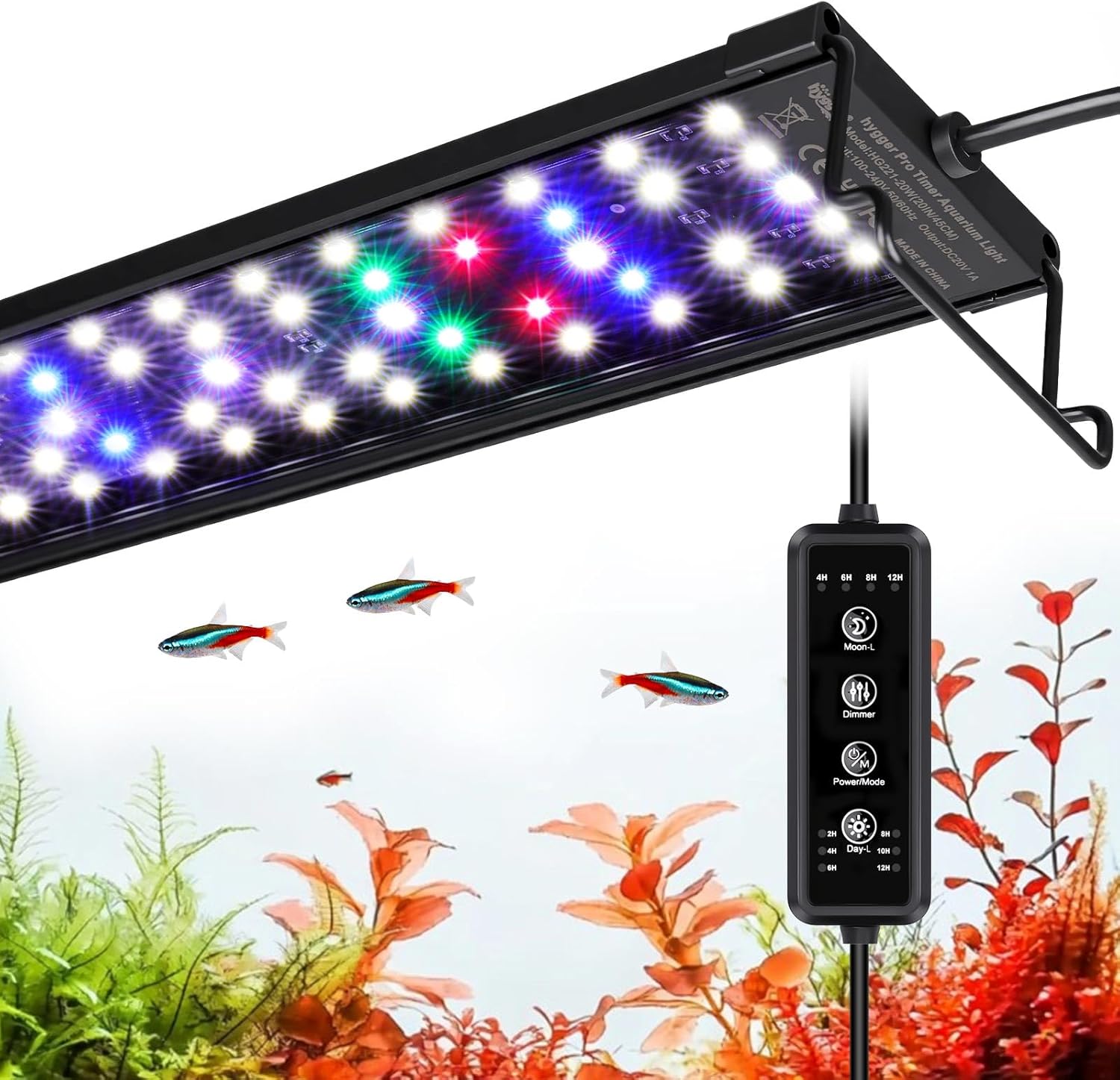 hygger LED Aquarium Light with Timer for 18-24 Inch Tanks