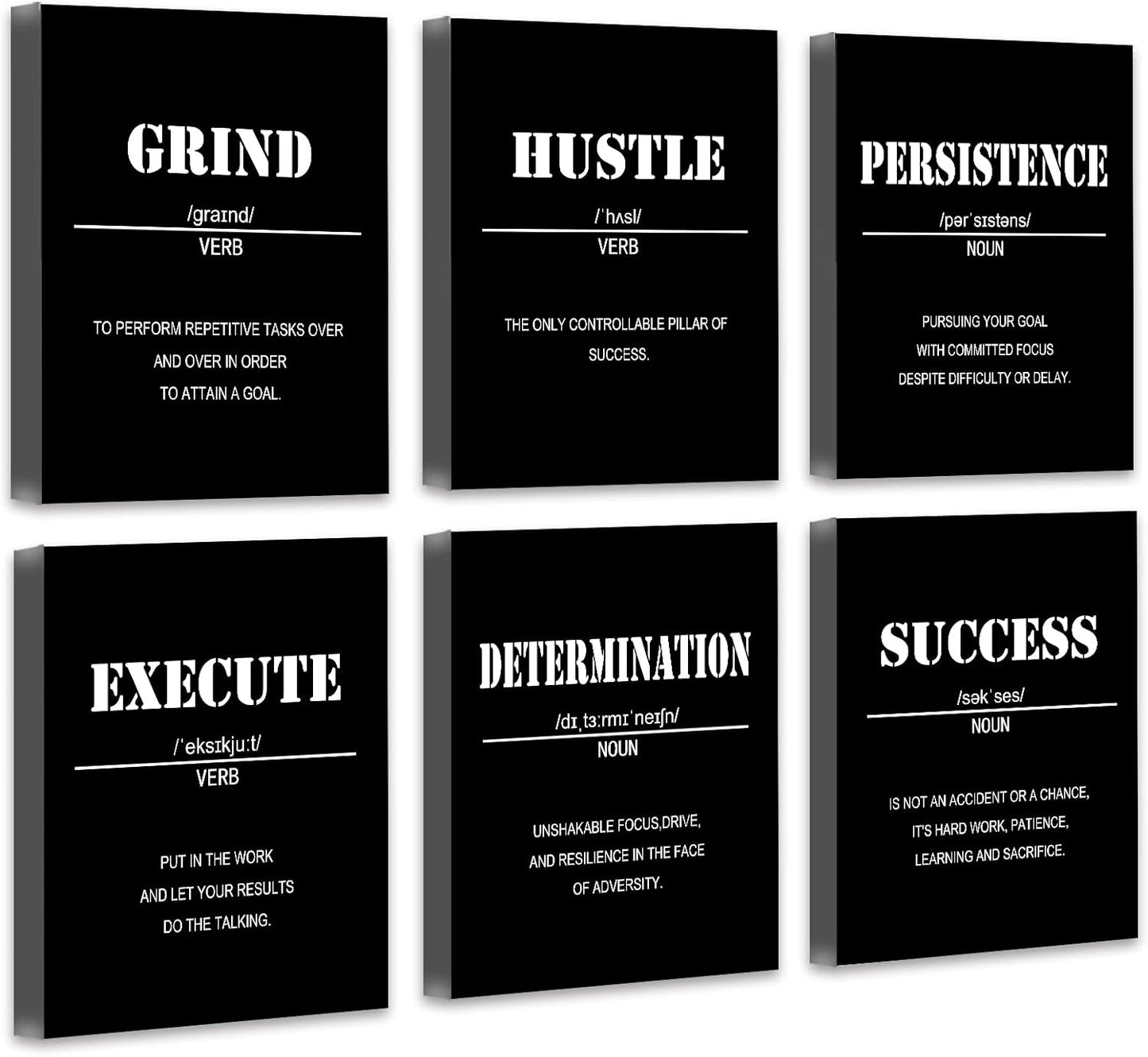 Inspirational Quotes Wall Art Set - Encouraging Canvas Posters
