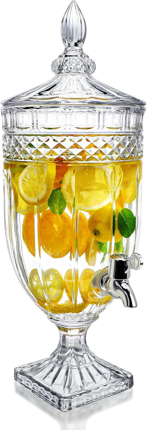 1.3 Gallon Glass Beverage Dispenser for Parties and Events