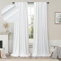 Sliding Glass Door Curtains 98 in Long 100% Blackout White Curtains