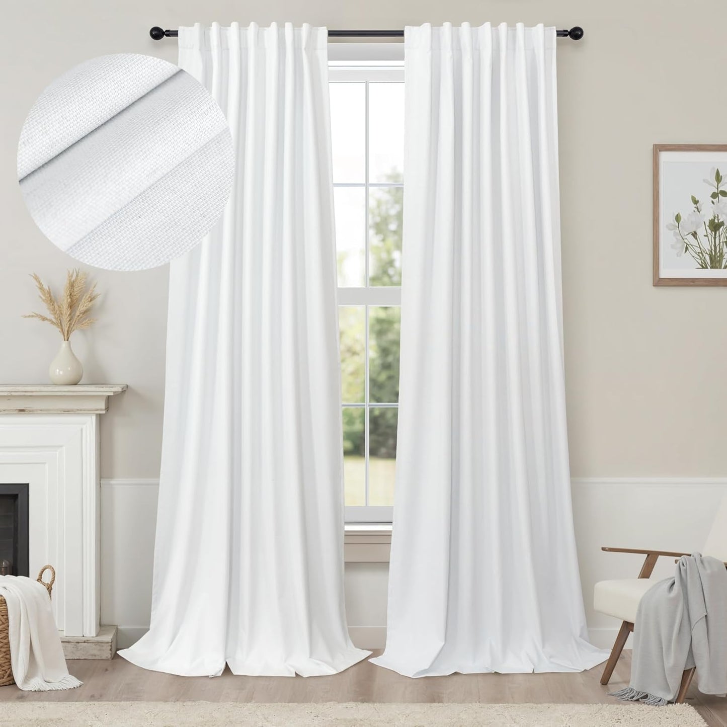 Sliding Glass Door Curtains 100% Blackout for Bedroom and Living Room