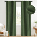 INOVADAY 100% Blackout Curtains 84 in Length - Thermal Insulated Moss