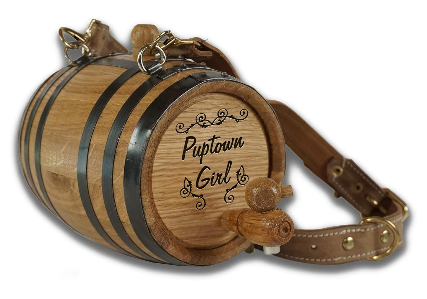 St Bernard Dog Collar Rescue Barrel with Engraved Design