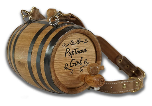 St Bernard Dog Collar Rescue Barrel with Engraved Design