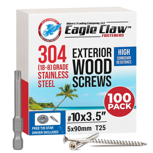 High-Quality #10 x 3 1/2 Inch Stainless Steel Deck Screws