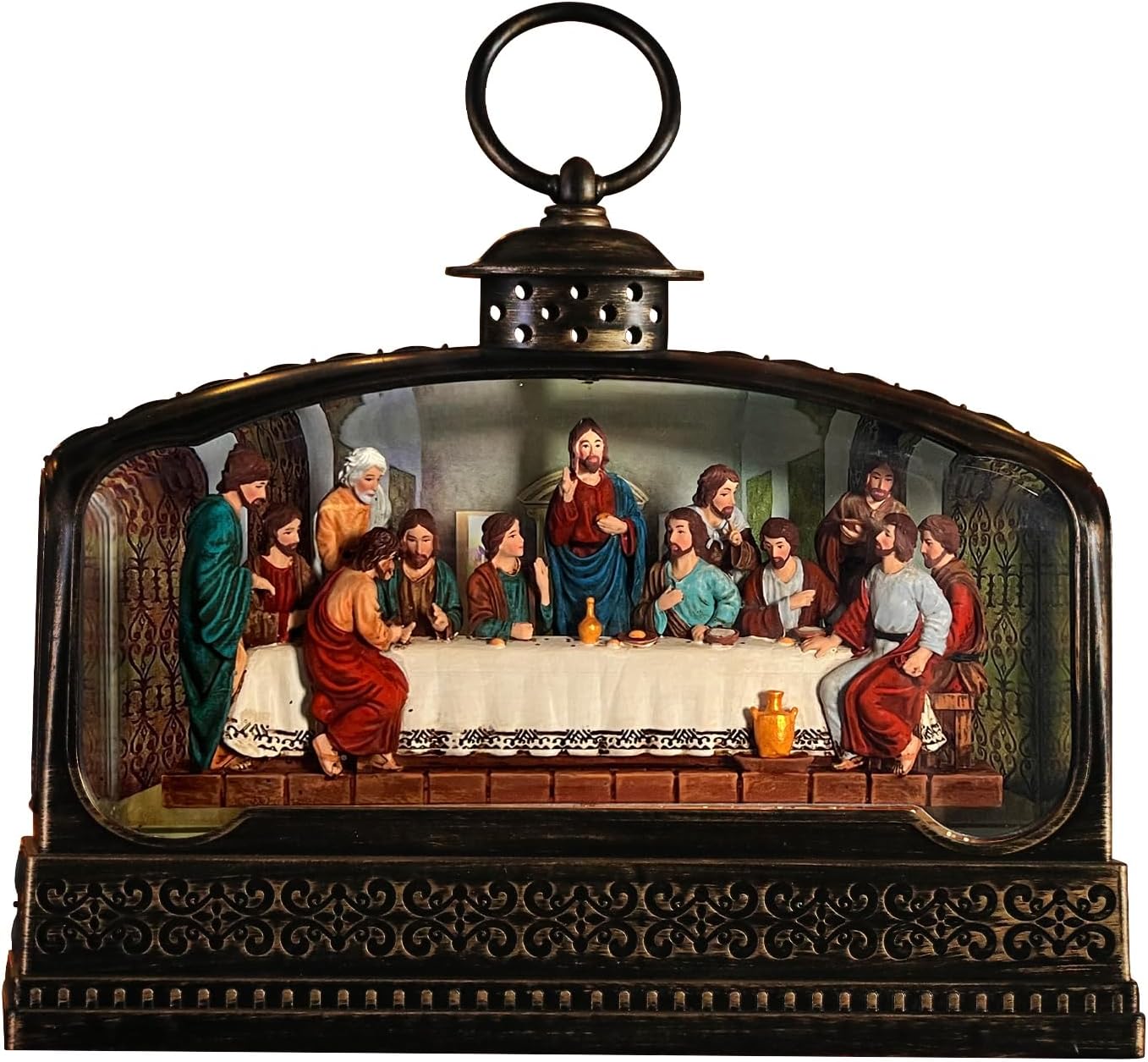 Last Supper Christmas Snow Globe Lantern with Music and Light