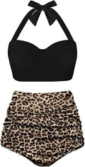 Vintage Polka Dot High Waisted Bikini Set - Retro Shape Flattering